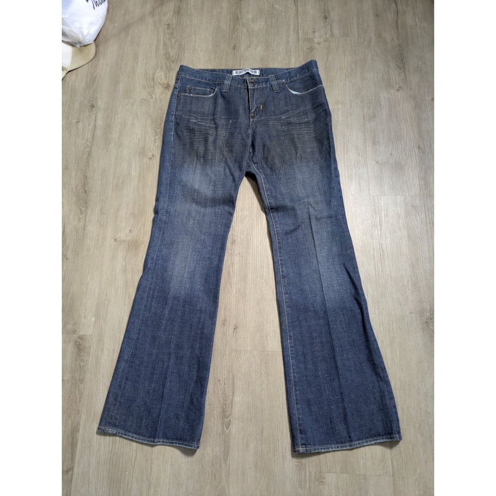 Vintage Y2K Express Jeans Sarula 2000s Womens Size 10 Blue Whiskering